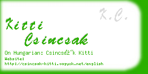 kitti csincsak business card